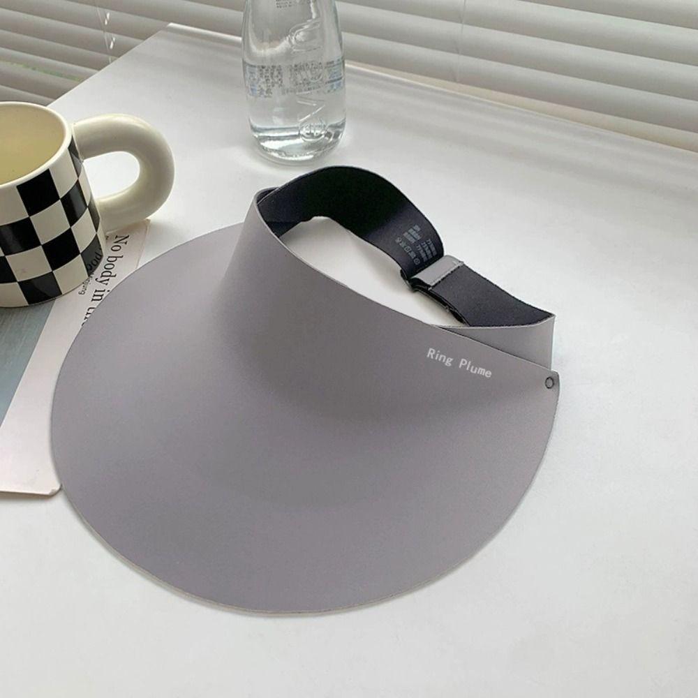 Large Brim Sunscreen Empty Top Cap Ice Silk Visor Cap Foldable Summer Sun Hat  Sunshade