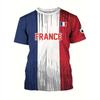 T-shirt da Uomo con Stampa Bandiera Retrò Francese Street Casual Harajuku Abbigliamento Oversize T-shirt Calcio Gallo Motivo Harajuku Maglietta Top
