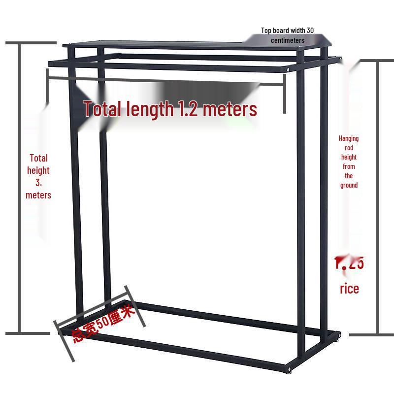 Double Row Floor-Standing Clothing Display Rack for Men & Women