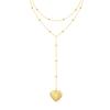 Women's Heart Locket Lariet Necklace, Adjustable Y-Shape Openable Pendant, Stainless Steel Gold Long Chain Fashion Jewelry