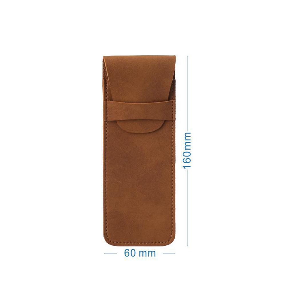 Vintage Leather Pen Case Pocket Pen Pouch Mini Stationery Organizer Bag For Students Office Women Men Business Travel