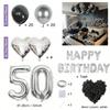 1050pcs Black & Silver Party Balloons Decorations with Silver Happy Birthday Banner Chrome Silver Balloons for kids and adults