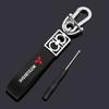 Metal/Leather Car Keychain Key Chain Ring Car Key Holder Auto Styling for Mitsubishi Pajero Outlander XL Montero Center Hub Cap fxcr23
