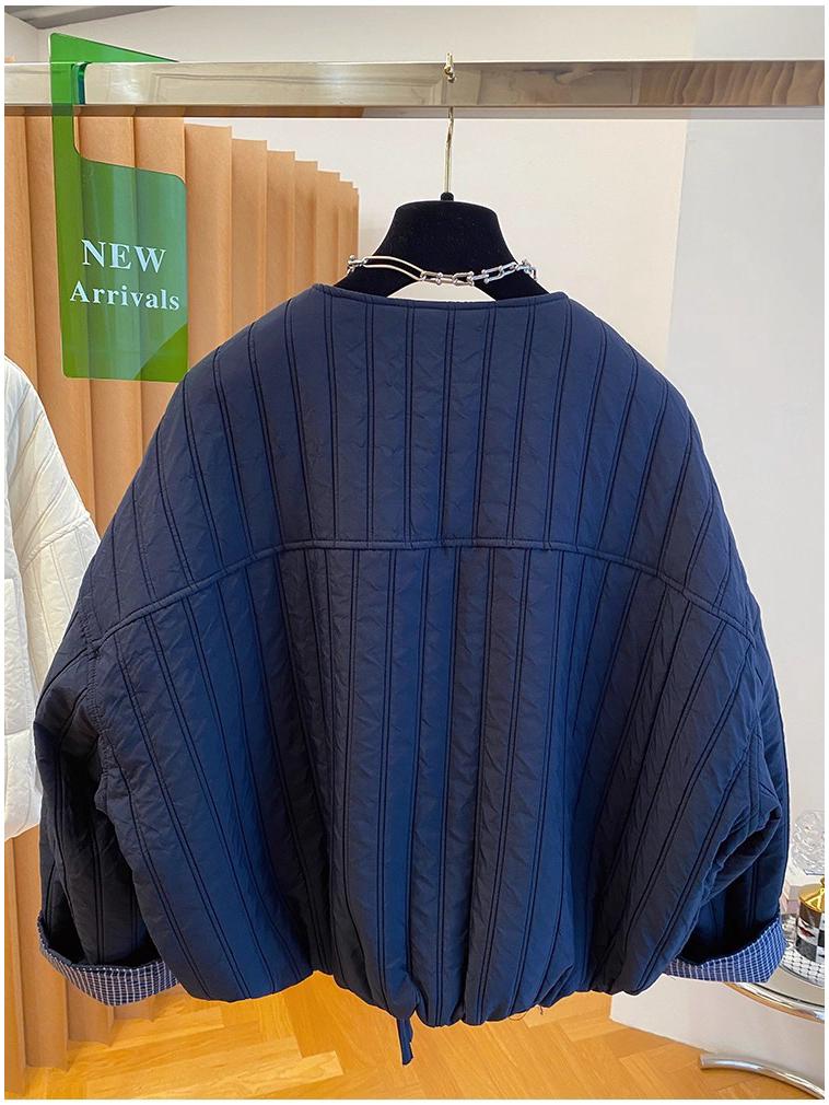 2025 Spring/Autumn Korean Chic Plus Size Quilted Loose Cotton Jacket for Women