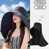 UV protection Large Shawl Sun protection Hat for Women's Neck protection Hat Wide Brim Shawl Sunscreen Ponytail Cap