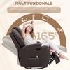 Reclining Massage Armchair with 8 Massage Points and 5 Modes, 84x92x109cm, Dark Brown