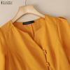 ZANZEA Women CasuaL V-Neck Solid Color 3/4 Sleeve Blouse