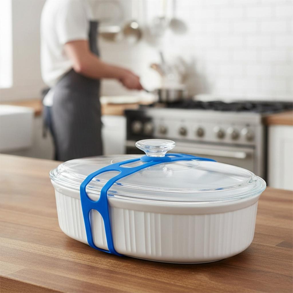 3/6pcs Silicone Lid Latch Strap Universal Pot Fixing Strap Reusable Pot Lid Holder Multipurpose Lids Lock Straps for Lunch Box