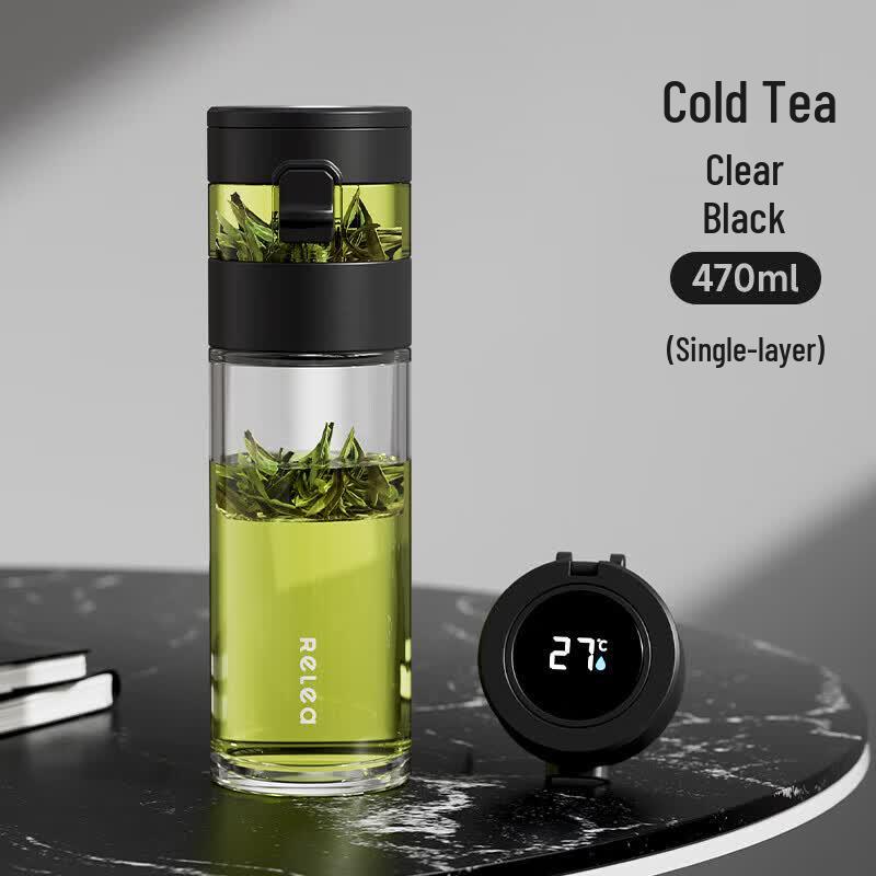 

Wushengwu Smart Temperature Display Glass Tea Infuser Bottle