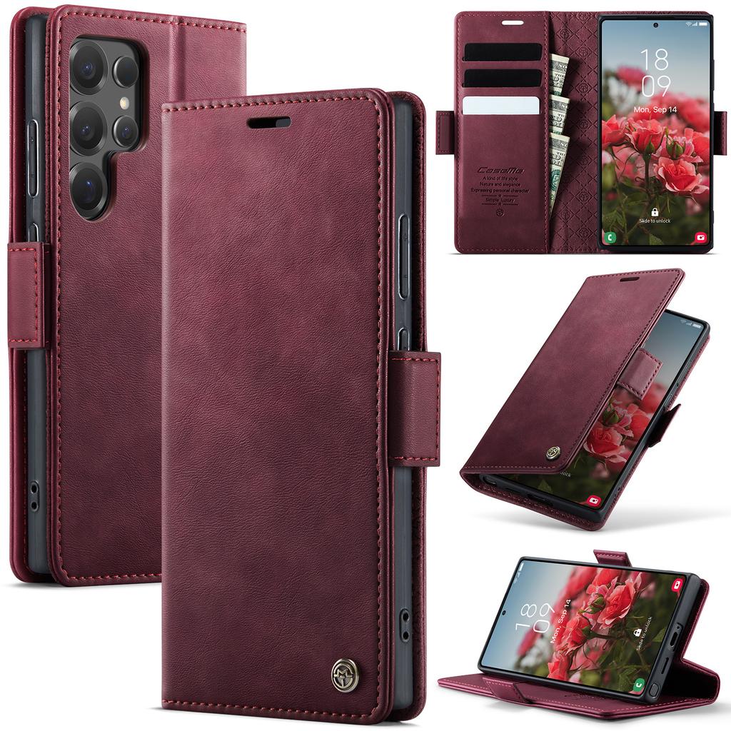 Wallet Card Leather Flip Case For Samsung Galaxy S25 S24 S23 S22 Note 20 Ultra Coque Magnetic Stand Shockproof Cover