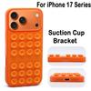 Silicone Phone Case Suction Cup Bracket Phone Protective Shell for iPhone 17/Air/17 Pro Max