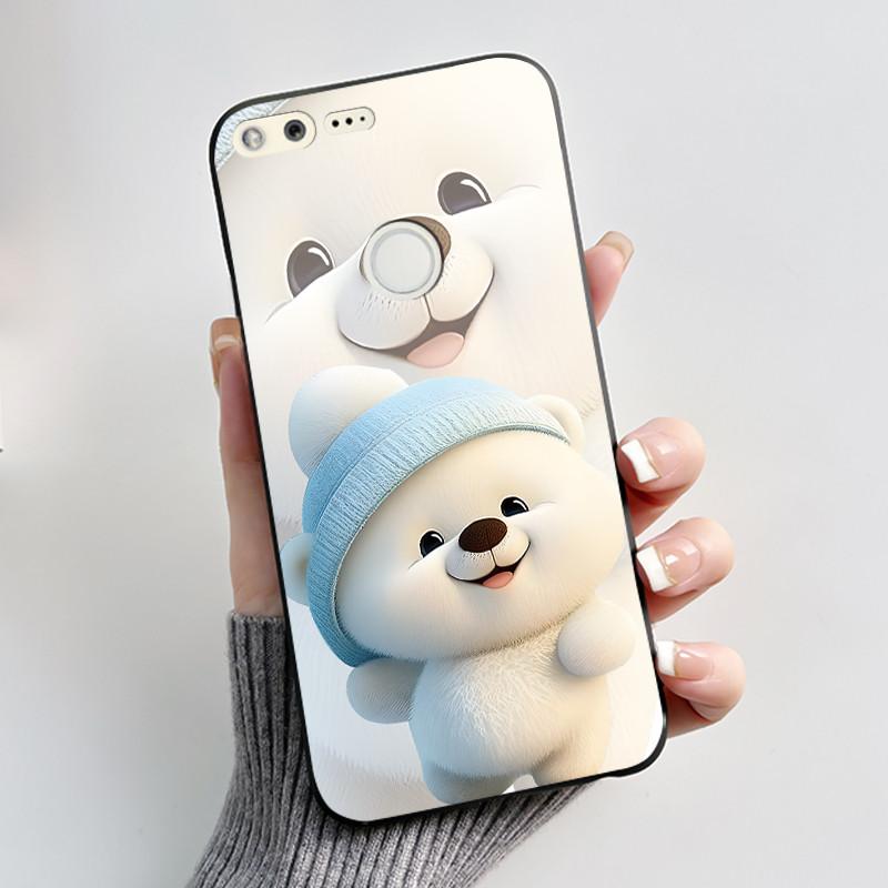 Luxury Cute Love Rabbit Cartoon Funny Case For Google Pixel XL Pixel1 1 XL Black Silicone Soft Phone Case Protective Back Cover