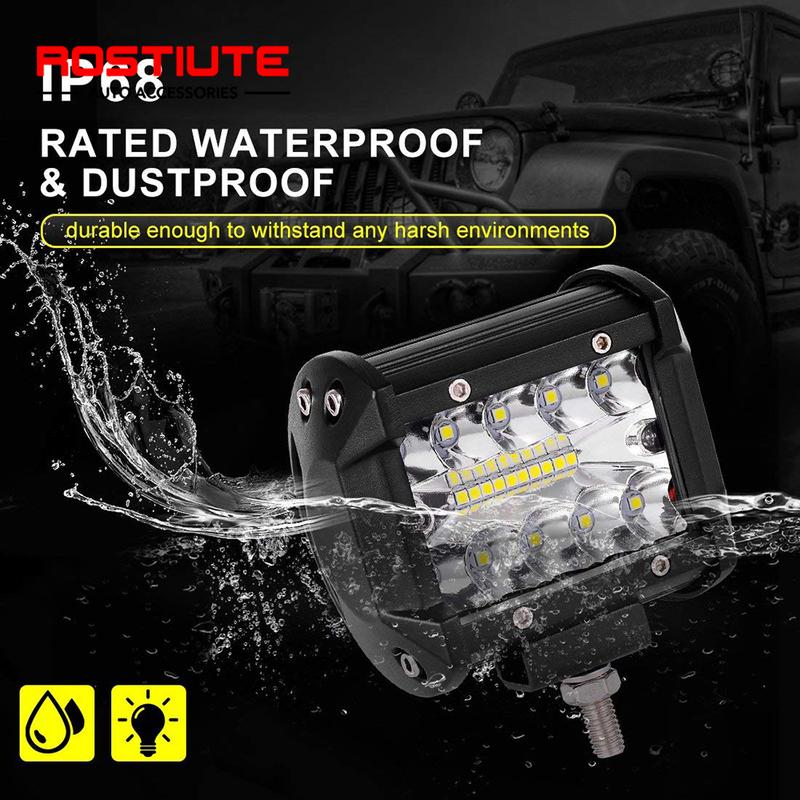 2PCS LED Light Bar Tow Hitch Hook Lights Bar 4x4 Off Road Ditch Lamp Spotlights Holder 12-24V Headlights for Truck Tractor Atv