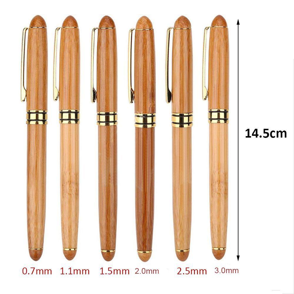 0.7mm-2.9mm Art Fine Nib Calligraphy Stationery Broad Stub Bamboo Fountain Pens Chisel-pointed