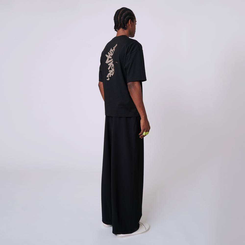 ATHPLATFORM Au42Th02 Half-Sleeve Print Top_Black