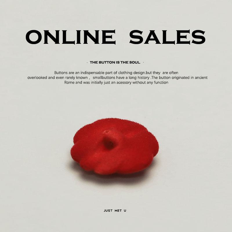 5Pcs Flocking Rose Clothing Buttons New Chinese Style Cheongsam Coat Accessories Sweater Jacket Suit Decorative Buttons