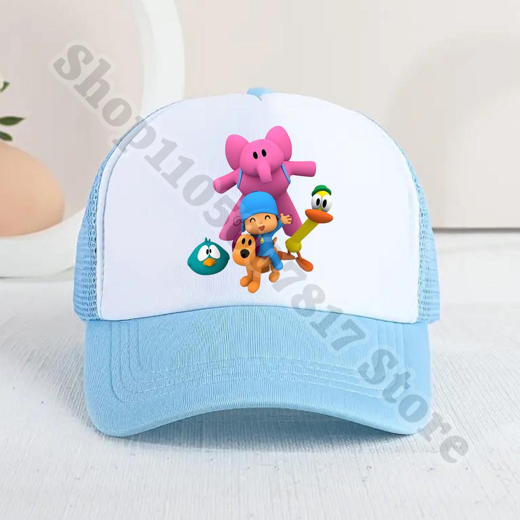Kids Cartoon Cute Caps Summer Casual Sunbonnet Pocoyoed Anime Printed Baseball Cap for Boy Girl Children Hat Birthday Gifts
