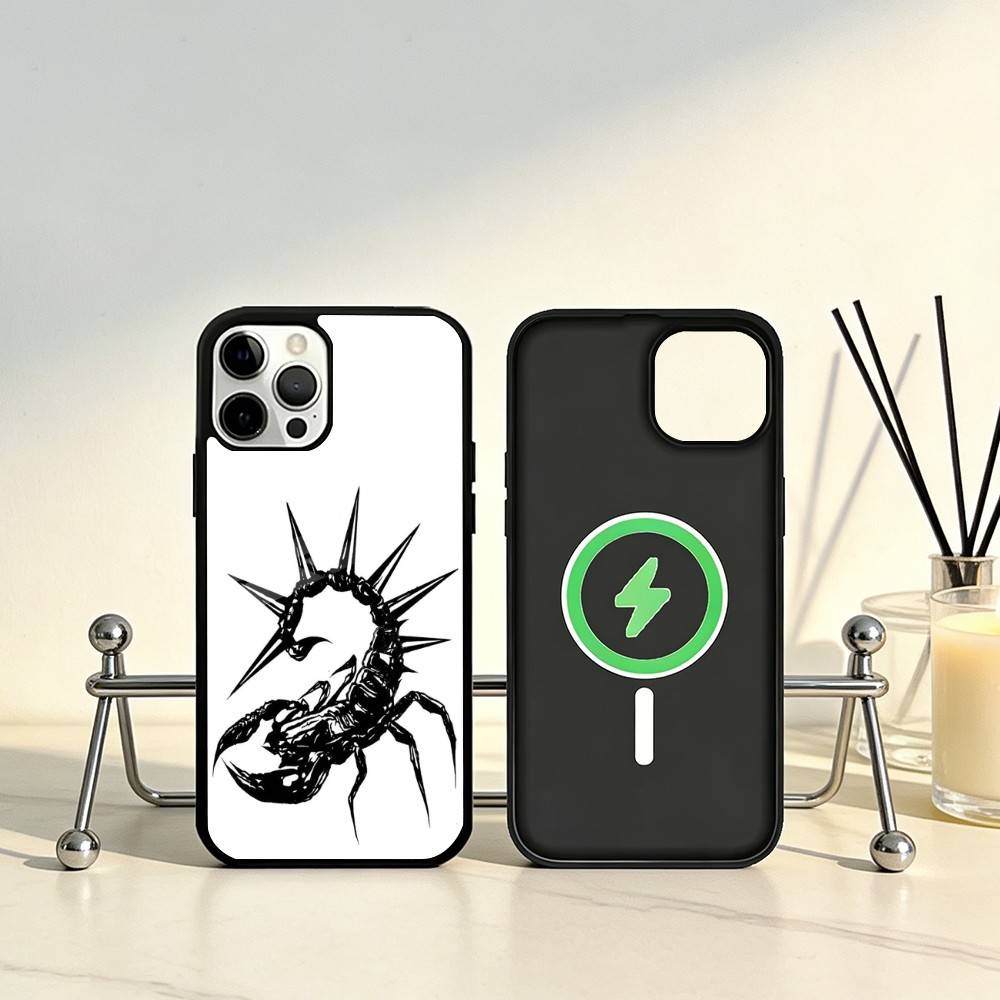 Edgy Dark Gothic Scorpion Phone Case For iPhone17,16,15,14,13,12,11 Plus,Pro Max Magnetic For Magsafe Wireless Charging