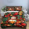 Christmas Snowman and Candy Decor Bedding Duvet Cover Set Duvet Cover Pillowcases  (1*Duvet Cover 2*Pillowcases, Without Duvet Insert)