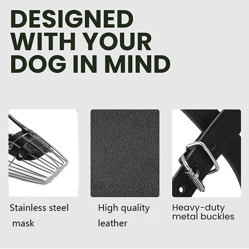 Breathable Structure Large Dog Muzzle Adjustable Strap Bite Proof Muzzle Daily Outing
