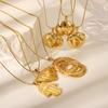 Gold Color Stainless Steel Necklace For Women Golden Shell Chunky Pendant Choker Neck Accessory
