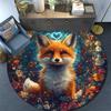 Magical Fox Round Area Rug,Carpet Rug for Living Room Bedroom Sofa Playroom Decor,Non-slip Floor Mat