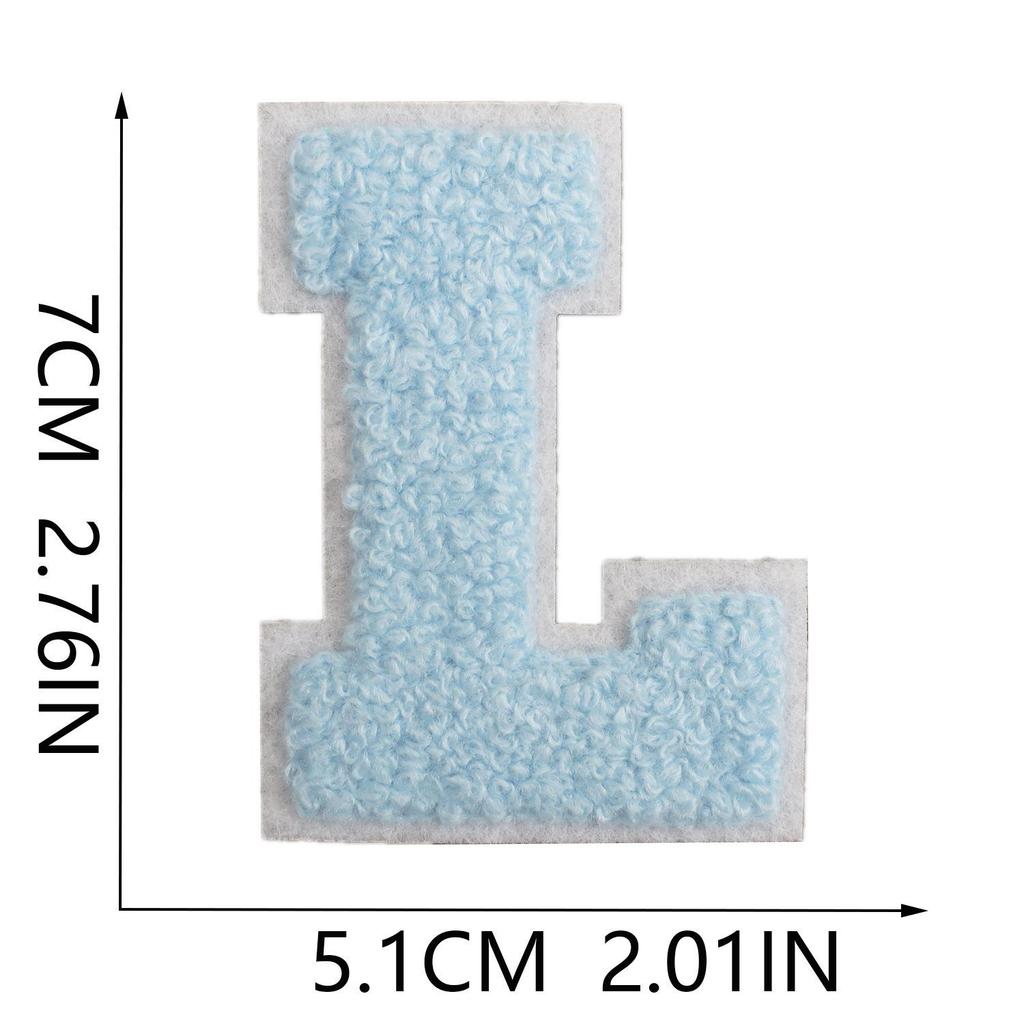 Roaring Sky 7cm Light Blue Chenille Embroidery Patch for Bags and Decor
