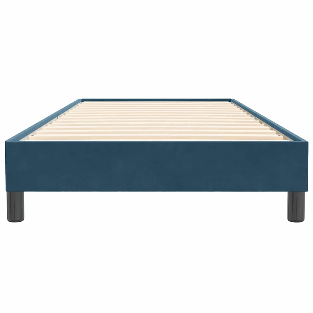 Box Spring Bed Without Mattress Dark Blue 80 X 220 Cm Velvet