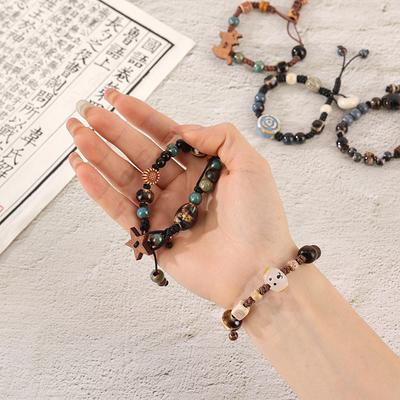 Cute Cartoon Handmade Woven Ceramic Bracelet For Women Girls Versatile Personalized Ceramic Beaded Adjustable Bracelet Gifts