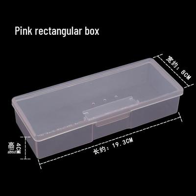 Manicure Tool Storage Box - Rectangular Plastic Organizer for Nail Shop Supplies