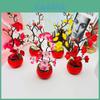 Winter Sweet Chinese New Year Fake Flower Pot With Silk Fabric Materials For Home Dcor
