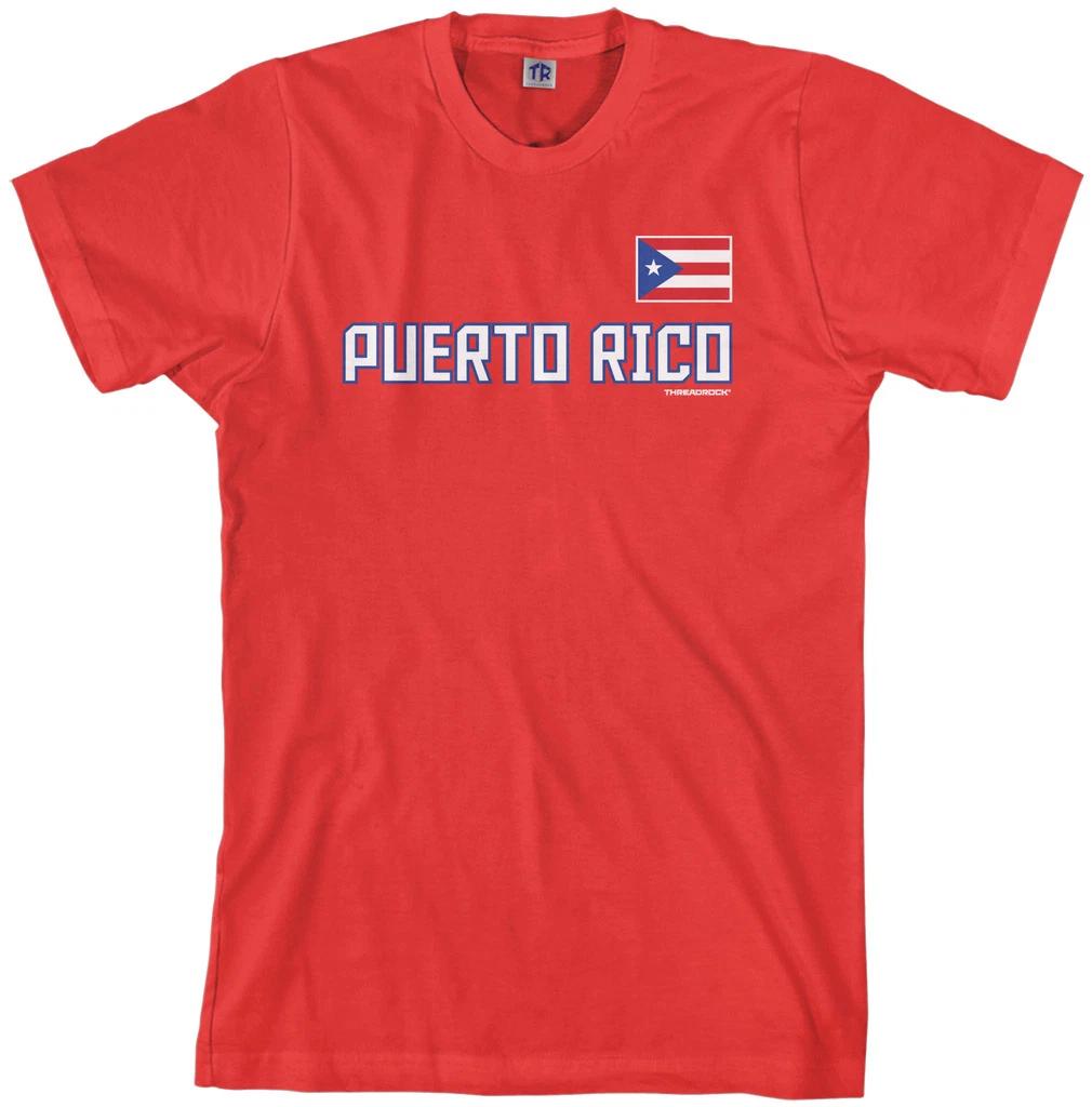 Threadrock Men's Puerto Rico National Team T Shirt Flag Pride