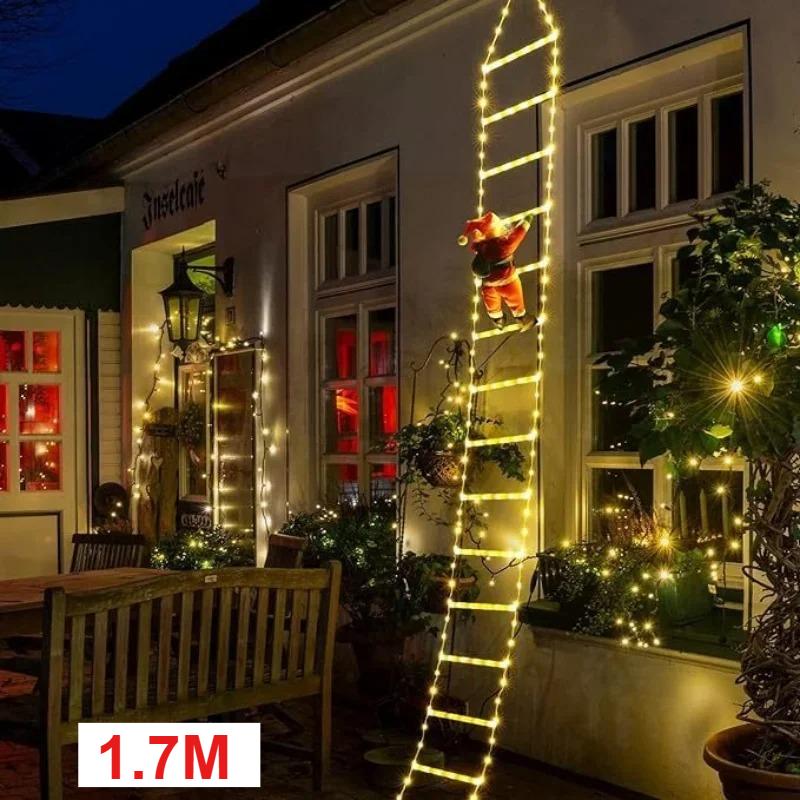 Santa Claus Climbing Ladder Light Strip Outdoor Christmas Decoration Light New Year Decoration Pendant Christmas Tree Decoration