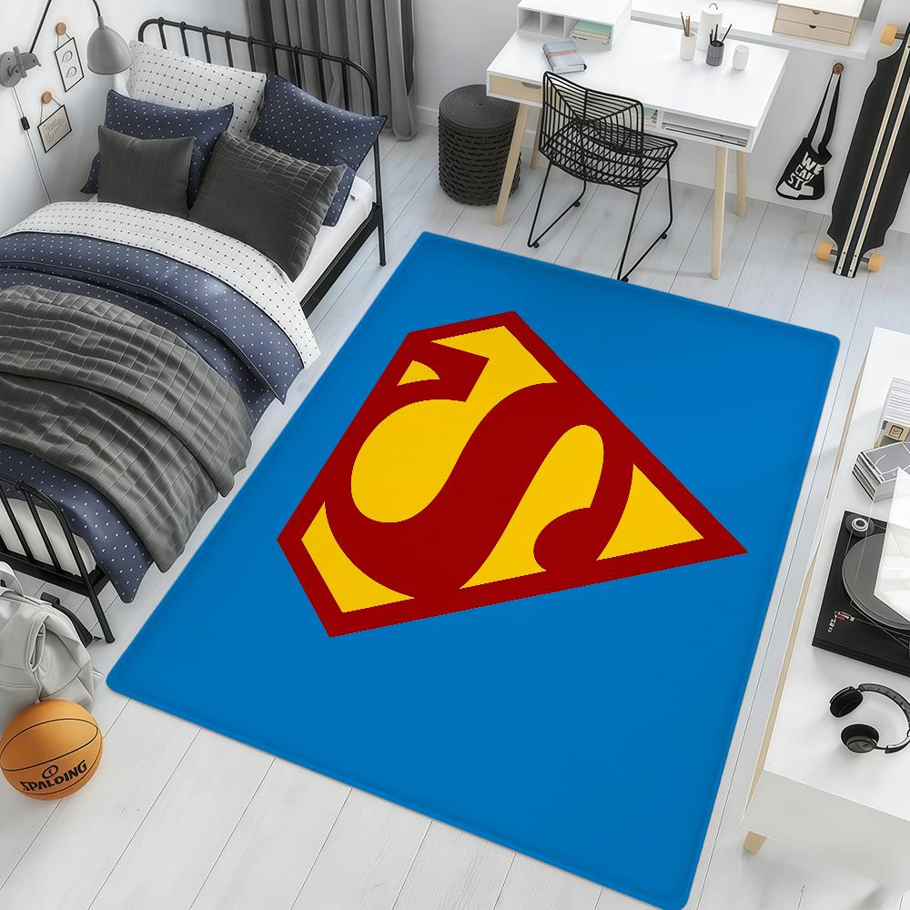 Movie S-Superman Logo Cool Art ML Hogar Bedside Rug Kitchen Bath Floor Mat Hallway Balcony Carpet Entrance Doormat Decor Home