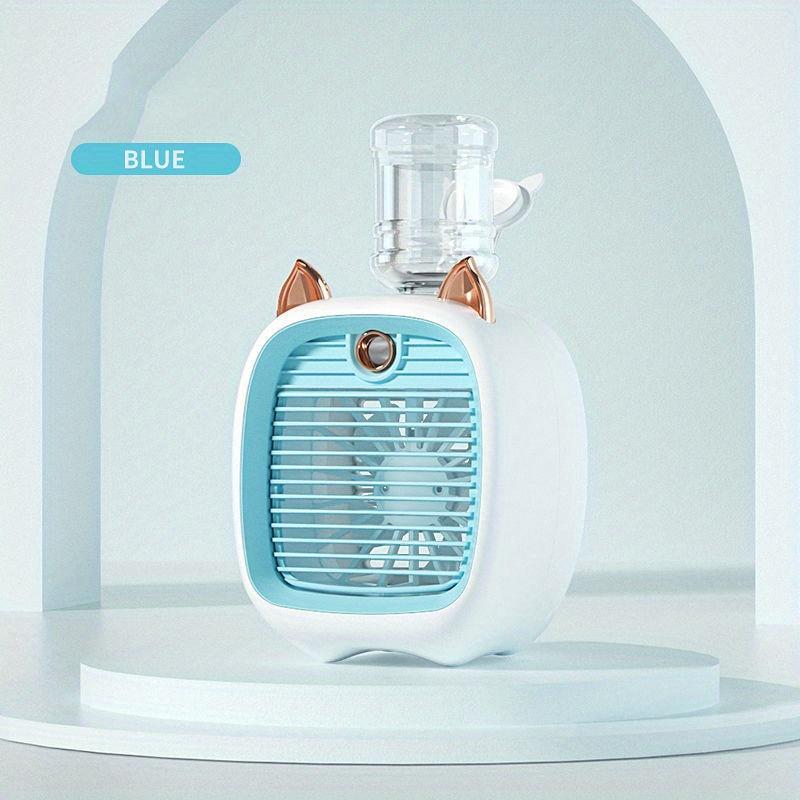 Portable Air Conditioner Fan Electric Fan Desk Misting 1200mAh 3 Gear Air Conditioner Water Cooling Fan USB Type-C Charging Spray Humidifier Fan 