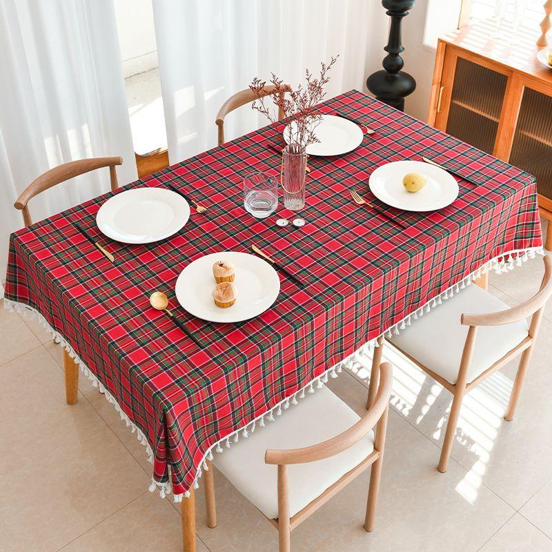 

Christmas Retro Plaid Dining Table Party Ins Fabric Red Plaid Fabric (No Waterproof, No Oil) 90*140cm