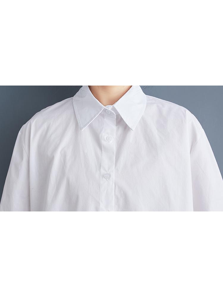 Xitao Patchwork Mesh Unregelmäßige Einreihige Bluse GMM1178