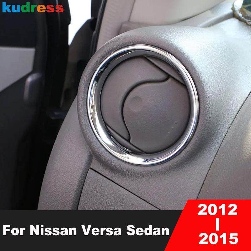 Для Nissan Versa Sedan 2012 2013 2014 2015 Хромированная Накладка на Дефлектор Передней Боковой Вентиляции Салона Автомобиля