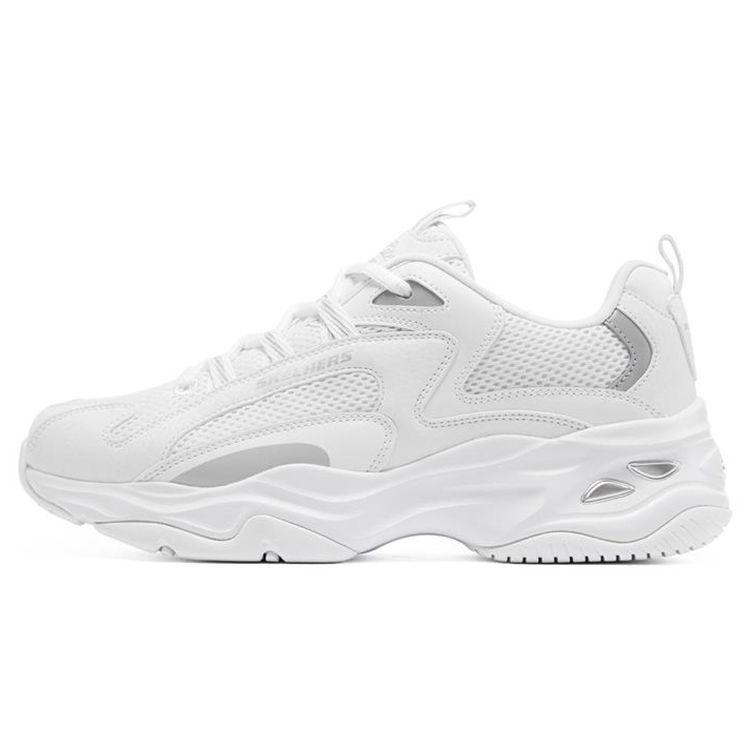 Skechers DLites 4.0 Lightning Panda Кожаные Удобные Универсальные Амортизирующие Прочные Низкие Папины Кеды Женская Кроссовка Белый Серебристый 149562-WSL 36