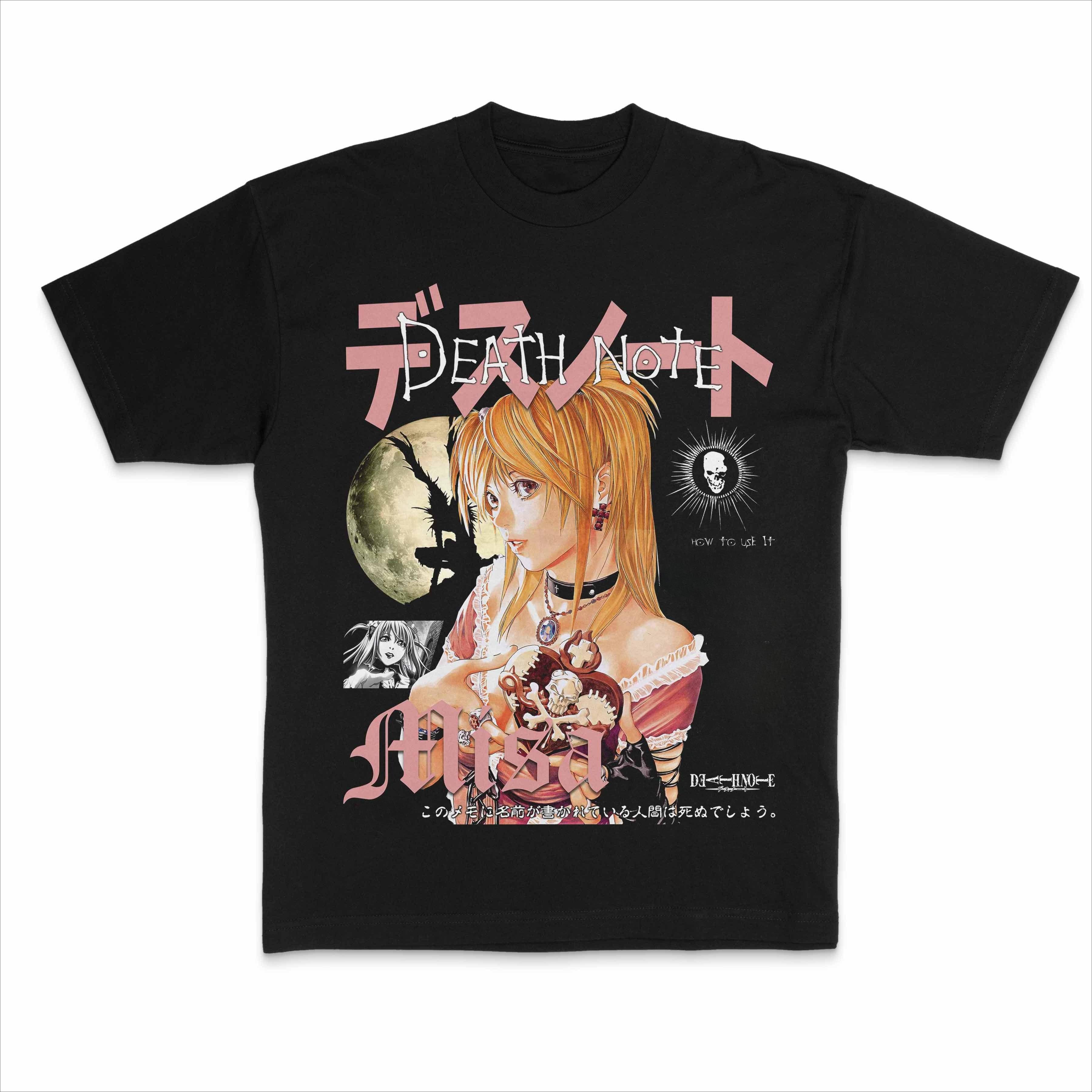 

Death Note Misa Amane Anime Graphic T-shirt Men s Casual Cotton Streetwear Short Sleeve O-neck Tee S разноцветный