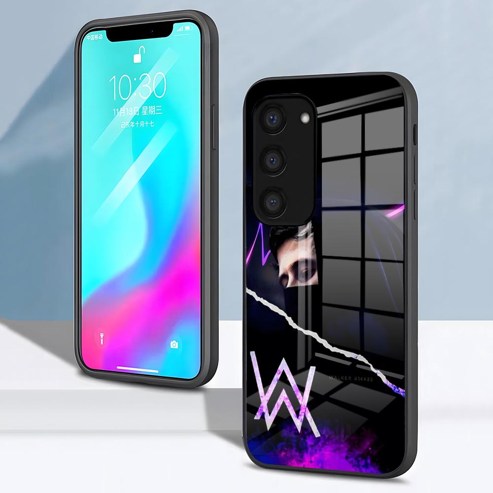 A-Alan Walker DJ Phone Case For Samsung S26 S25 S24 FE S23 S22 S21 Plus S20 Ultra Note20Ultra Black Glass Cover