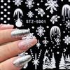 Nail Art Decorations Winter White New Year Design Nail Sticker Snowflakes Christmas 5D Embossed