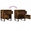 Nightstands (2 Pcs) Smoked Oak Finish 40 X 35 X 50 Cm Engineered Wood