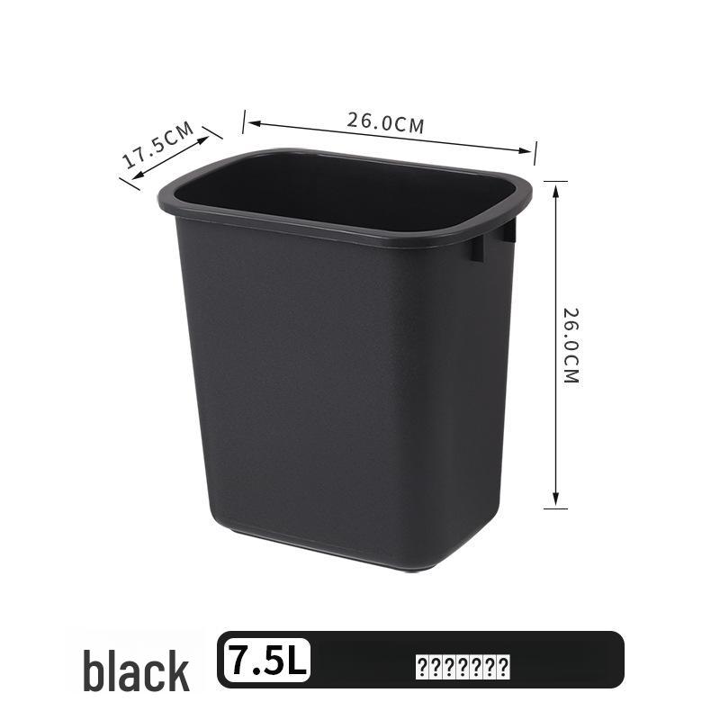 Thickened Square Plastic Wastebasket for Hotel Rooms, Bathrooms, and Restaurants
