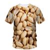 Hip Hop Personality Peanut Sunflower Seed Pattern 3d Printing Funny Men's Short Sleeve T-Shirt Fashion New Creative Quality Top