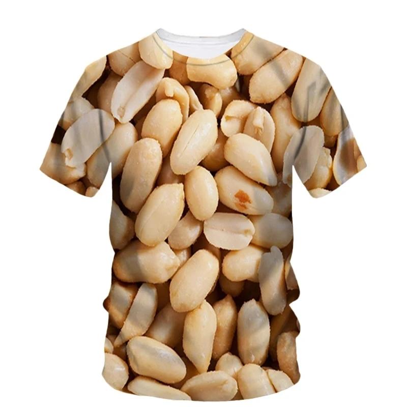 

Hip Hop Personality Peanut Sunflower Seed Pattern 3d Printing Funny Men s Short Sleeve T-Shirt Fashion New Creative Quality Top 6XL