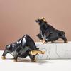 Bull Statue Geometric Resin Bull Decor Home Decoration for Friends Family Offices Rooms Desktop Nightstand Bookshelf Desk