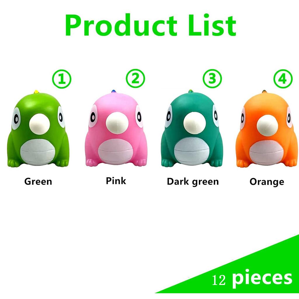 Squishes Squishy Toys Pop It Bubble Baby Dinosaur Relax Emotions Toys Dashboard Decorations Party Gifts Dinosaur Bobber Bath Toys (12 Pack Dinosaurs)