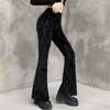 Kadın Moda Rahat Pantolon Vintage Gotik Otik Baskı Yüksek Bel Pantolon