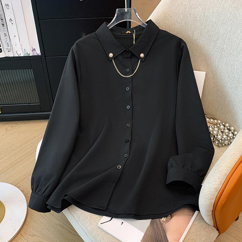 Spring and Autumn Plus Size Women Korean Long Sleeve Shirt